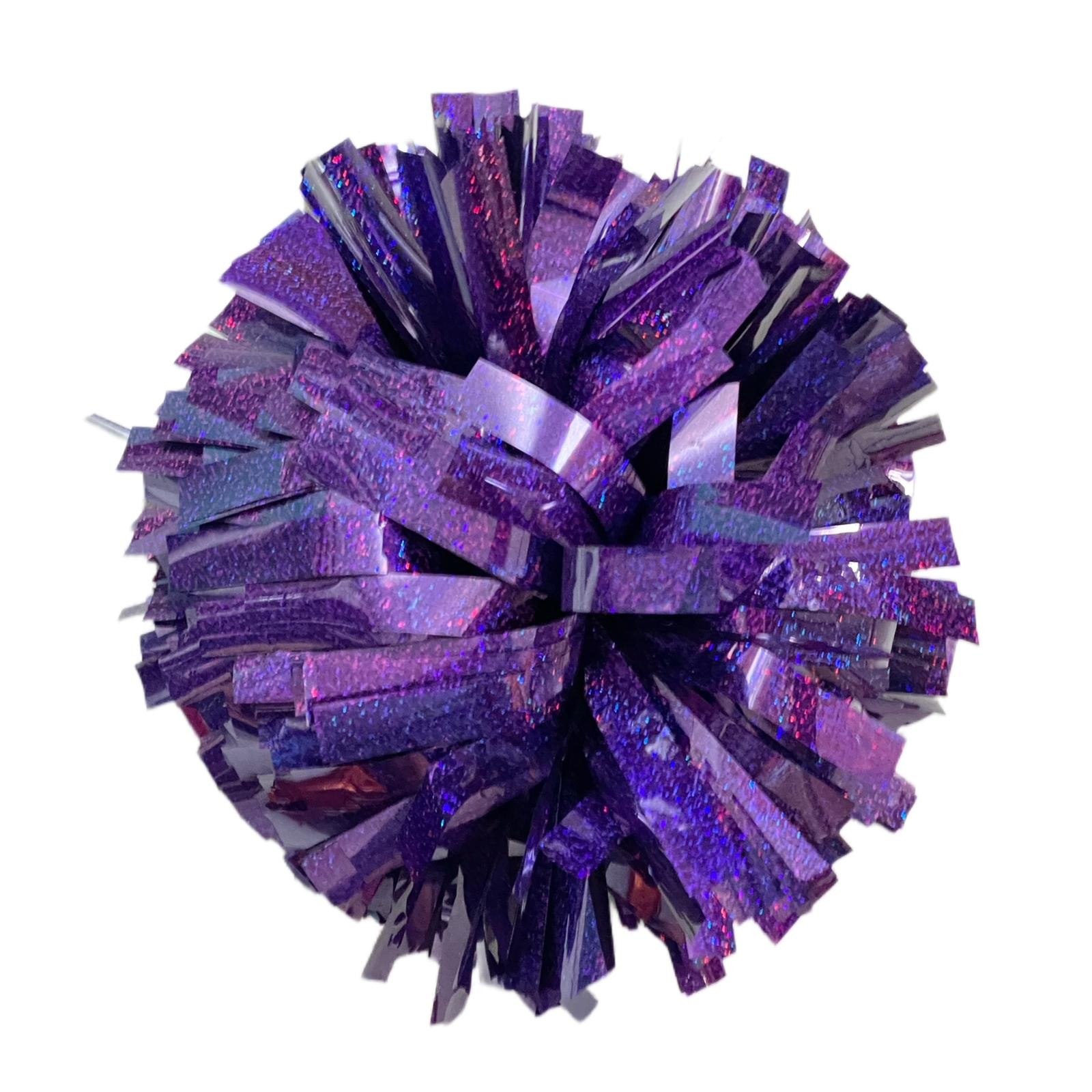 Pompones 6" holográfico púrpura